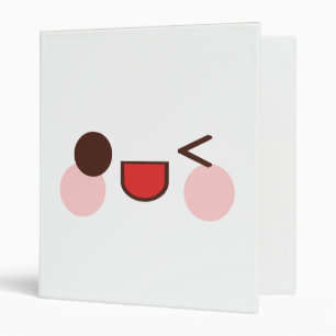 Kawaii Rave Winky Face Binder