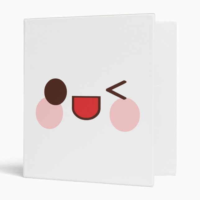 Kawaii Rave Winky Face Binder (Front/Inside)