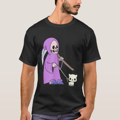 Kawaii Reaper Pastel Goth Aesthetics Grim with Sli T_Shirt