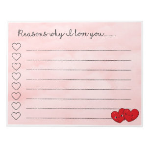 Kawaii reasons i love you cute message notepad