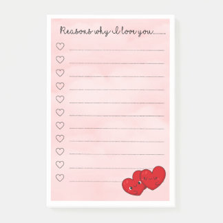 Kawaii reasons i love you cute message post-it notes