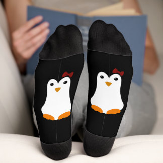 Kawaii Red Bow Penguin Socks
