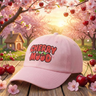 Kawaii Red Cherry Vibes Cute Girly Aesthetic Hat
