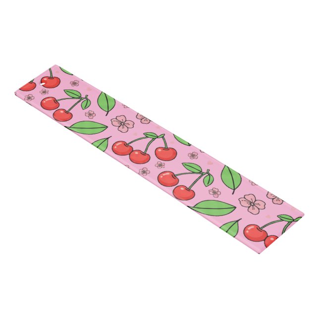 Kawaii Red Cherry Vibes Cute Girly Aesthetic Ruler (Angled)