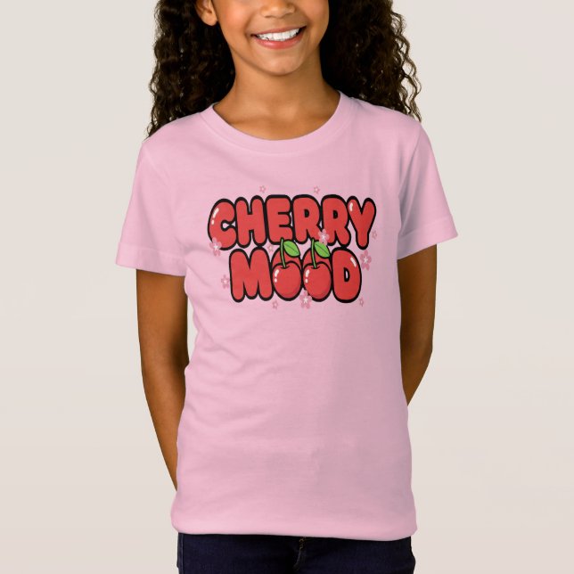 Kawaii Red Cherry Vibes Cute Girly Aesthetic T-Shirt (Front)