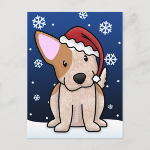 Kawaii Red Heeler Christmas Postcard
