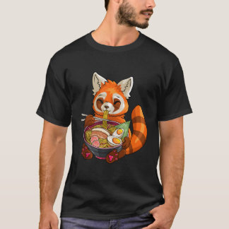 Kawaii Red Panda Eating Ra Panda Noodle T-Shirt