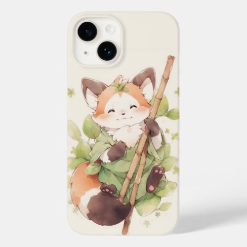 Kawaii Red Panda Hold Stick Case_Mate iPhone 14 Case