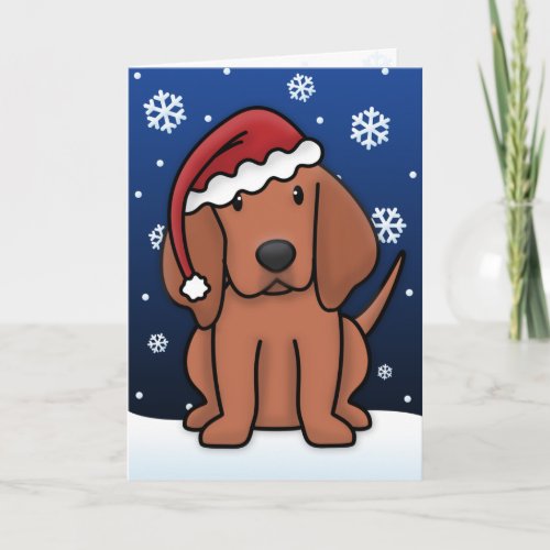 Kawaii Redbone Coonhound Christmas Card