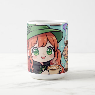 Kawaii Redhead Witch Mug Cute Latte Coffee Art