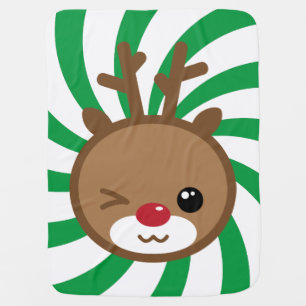 Kawaii Reindeer Baby Blanket