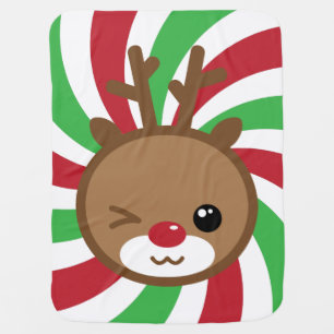 Kawaii Reindeer Baby Blanket