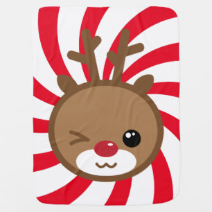Kawaii Reindeer Baby Blanket