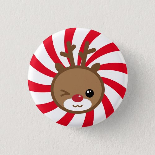 Kawaii Reindeer Button