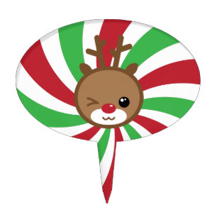 Kawaii Reindeer Cake Topper