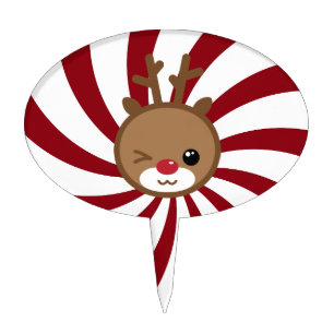 Kawaii Reindeer Cake Topper