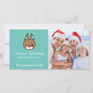 Kawaii Reindeer Christmas Photo Cards