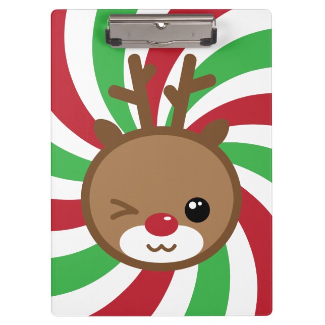 Kawaii Reindeer Clipboard (Front)