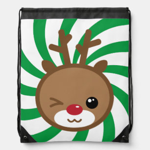 Kawaii Reindeer Drawstring Bag