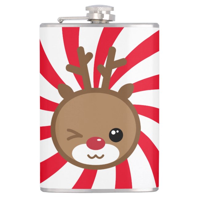 Kawaii Reindeer Flask (Front)
