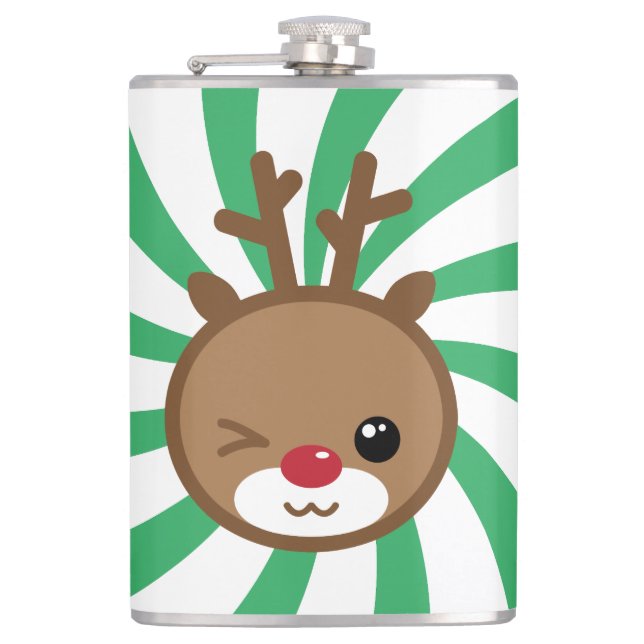 Kawaii Reindeer Flask (Front)