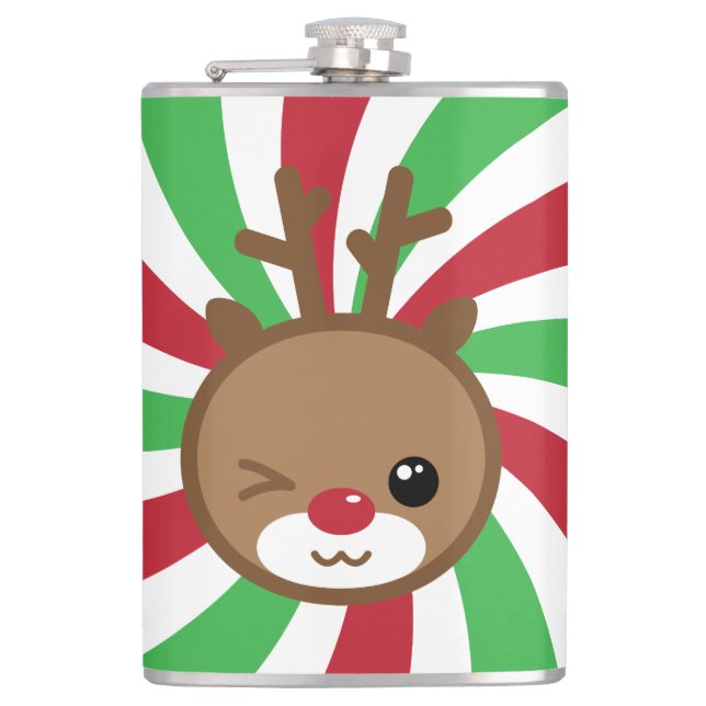 Kawaii Reindeer Flask (Front)