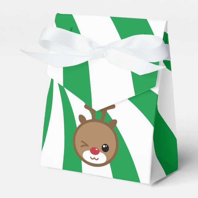 Kawaii Reindeer Gift Favor Box (Front Side)