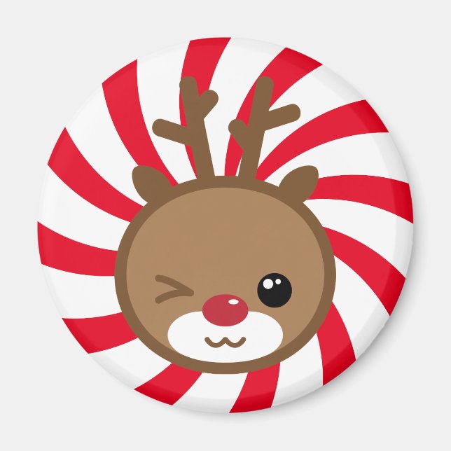 Kawaii Reindeer Magnet (Front)