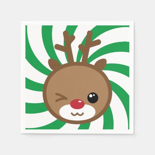 Kawaii Reindeer Paper Napkins