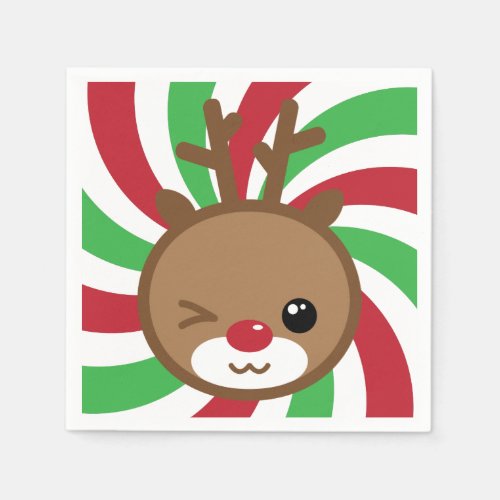 Kawaii Reindeer Paper Napkins