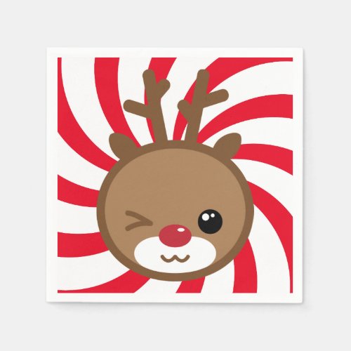 Kawaii Reindeer Paper Napkins