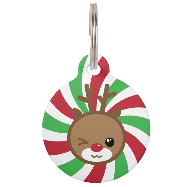 Kawaii Reindeer Pet Tag (Front)