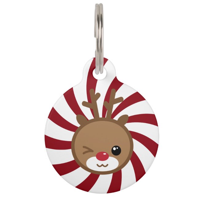 Kawaii Reindeer Pet Tag (Front)