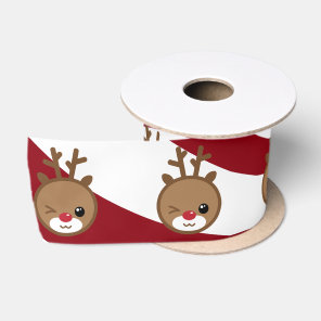 Kawaii Reindeer Satin Ribbon
