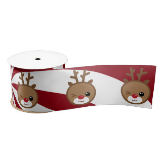 Kawaii Reindeer Satin Ribbon