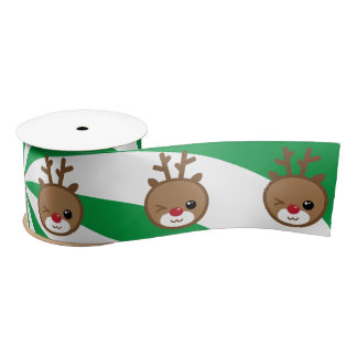 Kawaii Reindeer Satin Ribbon