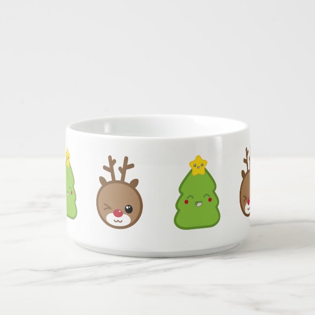 Kawaii Reindeer & Xmas Tree Chilli Bowl (Center)