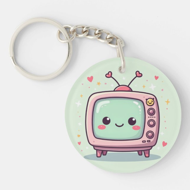 Kawaii Retro TV – Cute Keychain (Front)