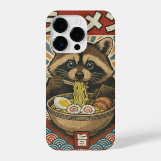 Kawaii Retro Vintage Japanese Slurping Ramen Racco iPhone 14 Pro Case