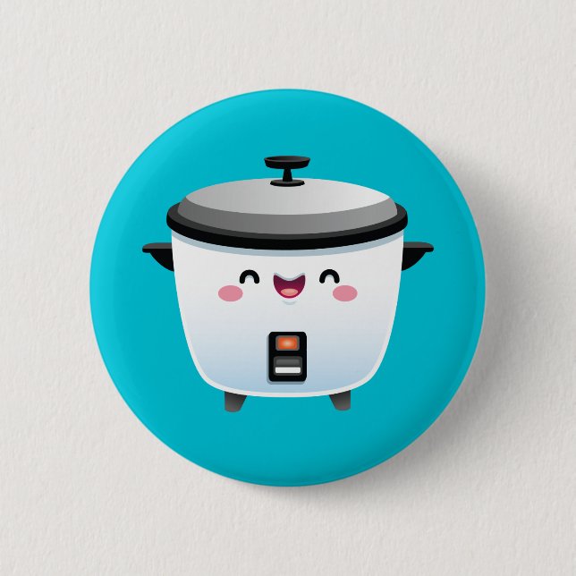 Kawaii Rice Cooker Pinback Button (Front)