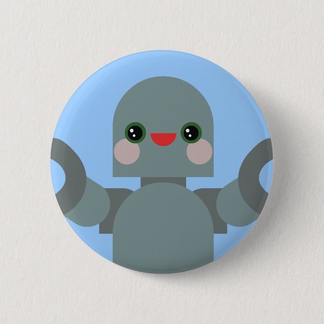 Kawaii Robot Button (Front)