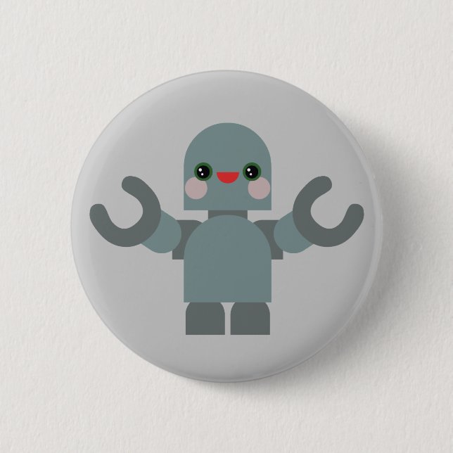 Kawaii Robot Button (Front)