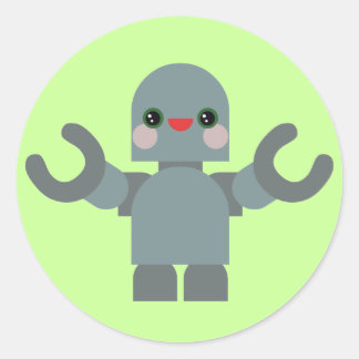 Kawaii Robot Classic Round Sticker