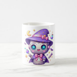 Kawaii Robot Witch Mug Cute Magical Bot Coffee Cup