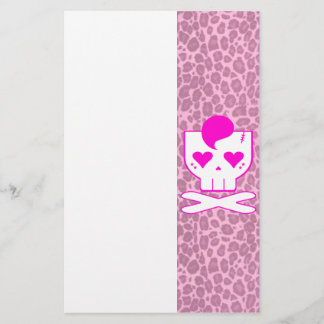 KAWAII ROCKABILLY DEATHROCK SKULL PINK LEOPARD EMO STATIONERY