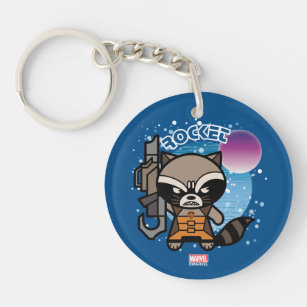 Kawaii Rocket Raccoon In Space Keychain