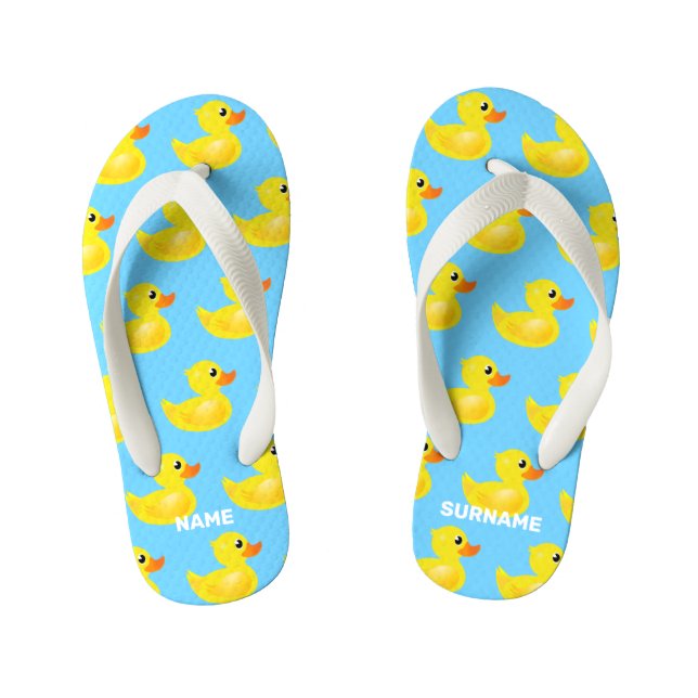 Kawaii Rubber Ducks Kid's Flip Flops (Footbed)