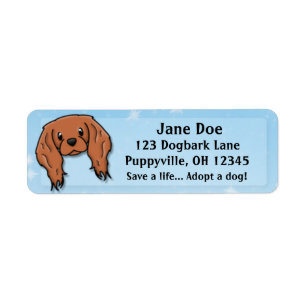 Kawaii Ruby Cavalier King Charles Spaniel Label