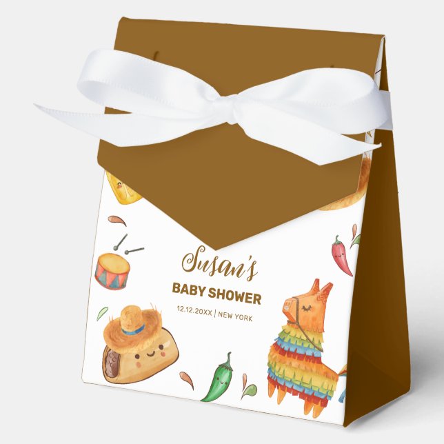Kawaii Rustic Fiesta Taco Bout A Baby Shower  Favor Boxes (Front)