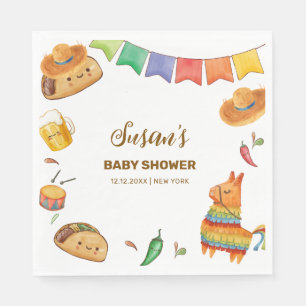 Kawaii Rustic Fiesta Taco Bout A Baby Shower  Napkins
